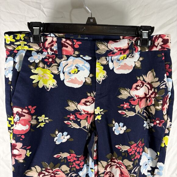 Old Navy Harper Floral Ankle Pants Women's Size 4 Slim Fit Workwear Trousers - Picture 2 of 16